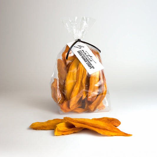 BY NATURE Dried Mango Strips, 100g - sulphur-free.