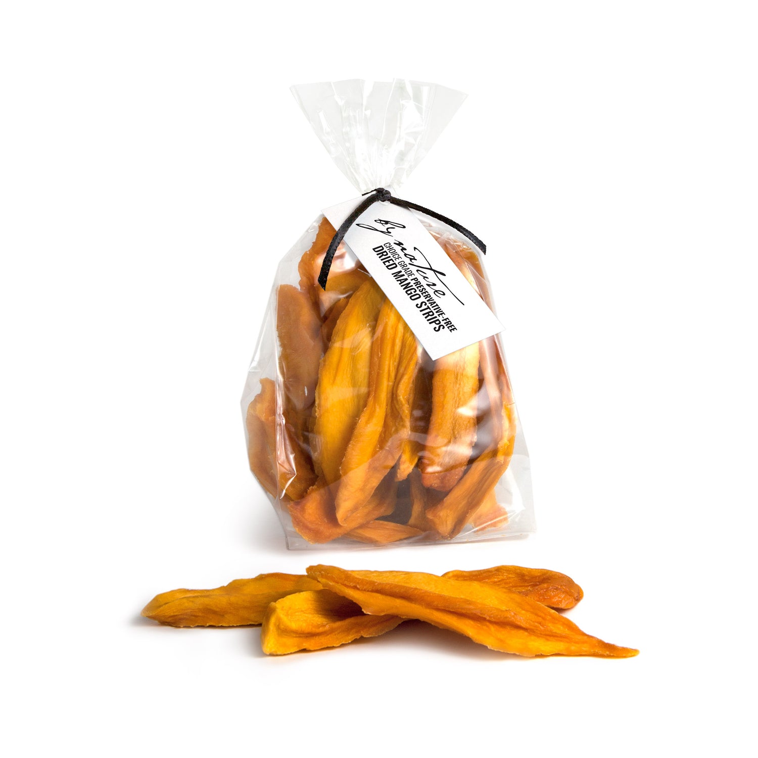 BY NATURE Dried Mango Strips, 100g - sulphur-free.