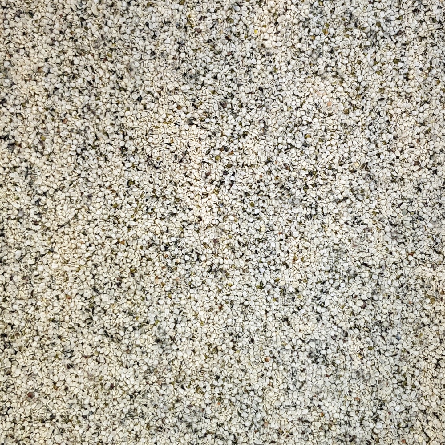 Full frame overhead image of BY NATURE Hemp Seeds - hulled, raw, certified organic at source.