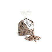 Bag of sunflower seeds with a visible brand label on a white background