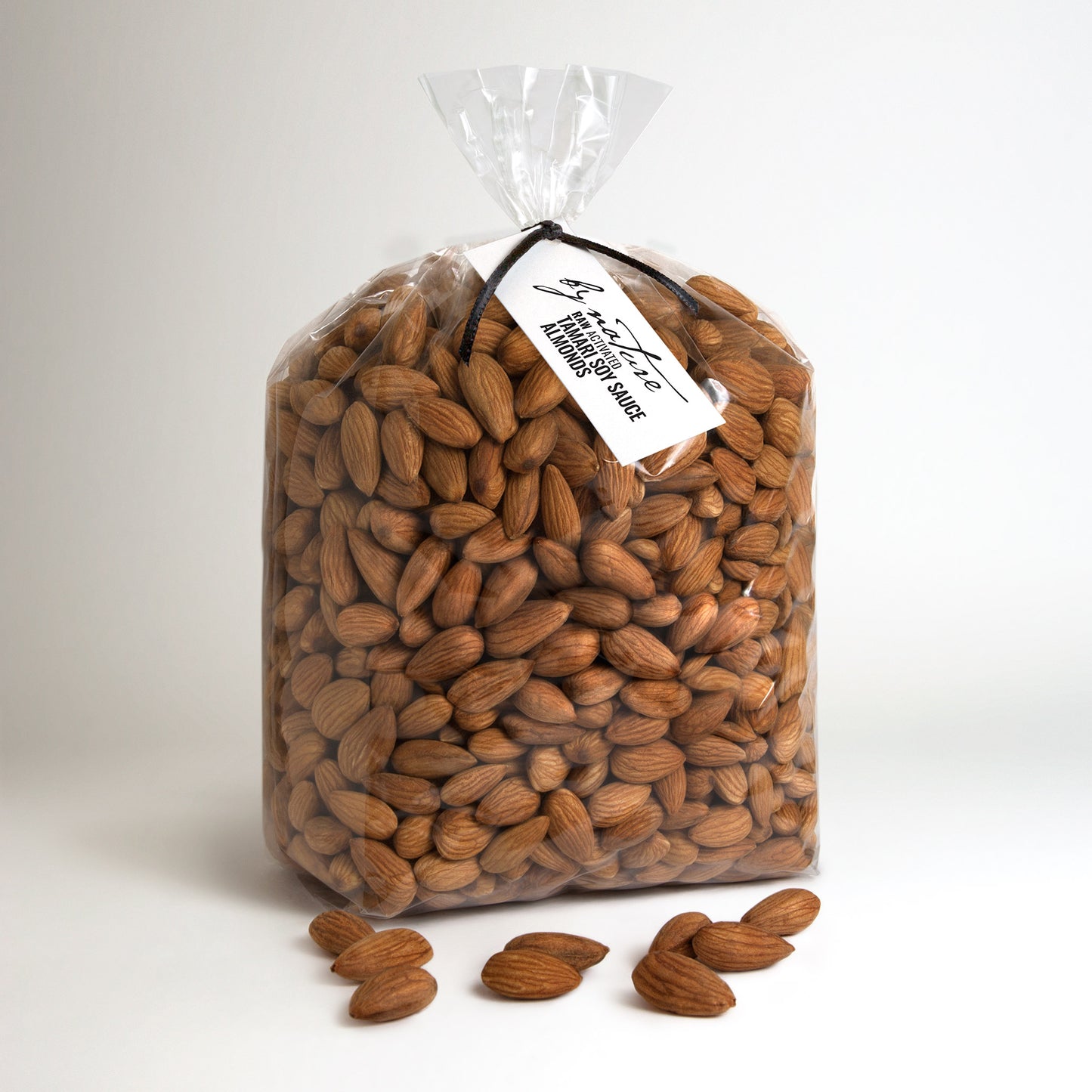 BY NATURE Tamari Soy Sauce Almonds, 1kg - raw, activated, dried not roasted.