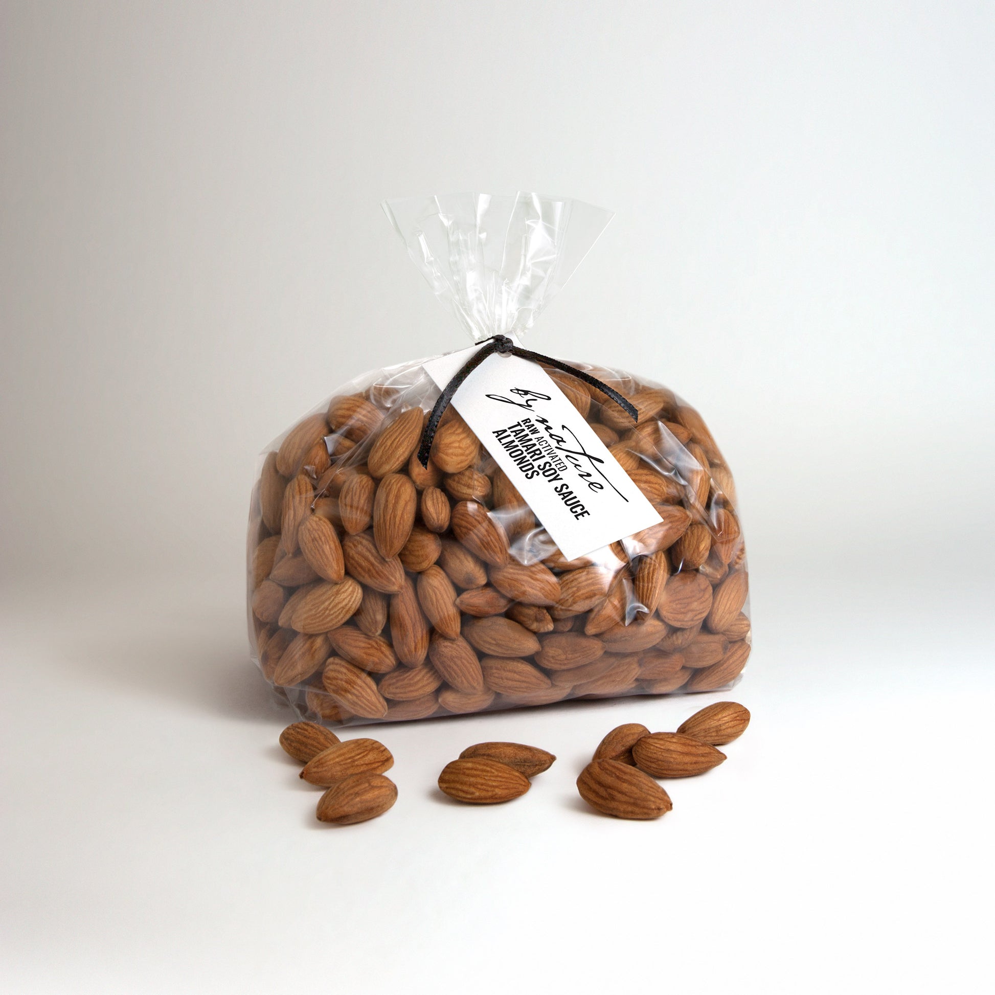 BY NATURE Tamari Soy Sauce Almonds, 500g - raw, activated, dried not roasted.