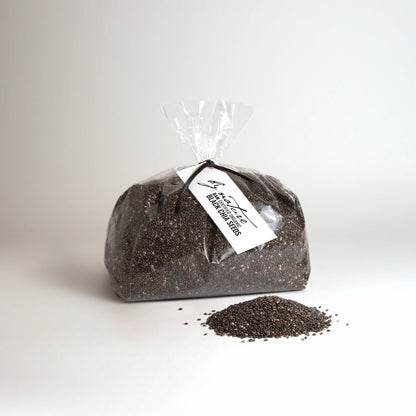 BY NATURE Black Chia Seeds, 500g - raw, certified organic at source.