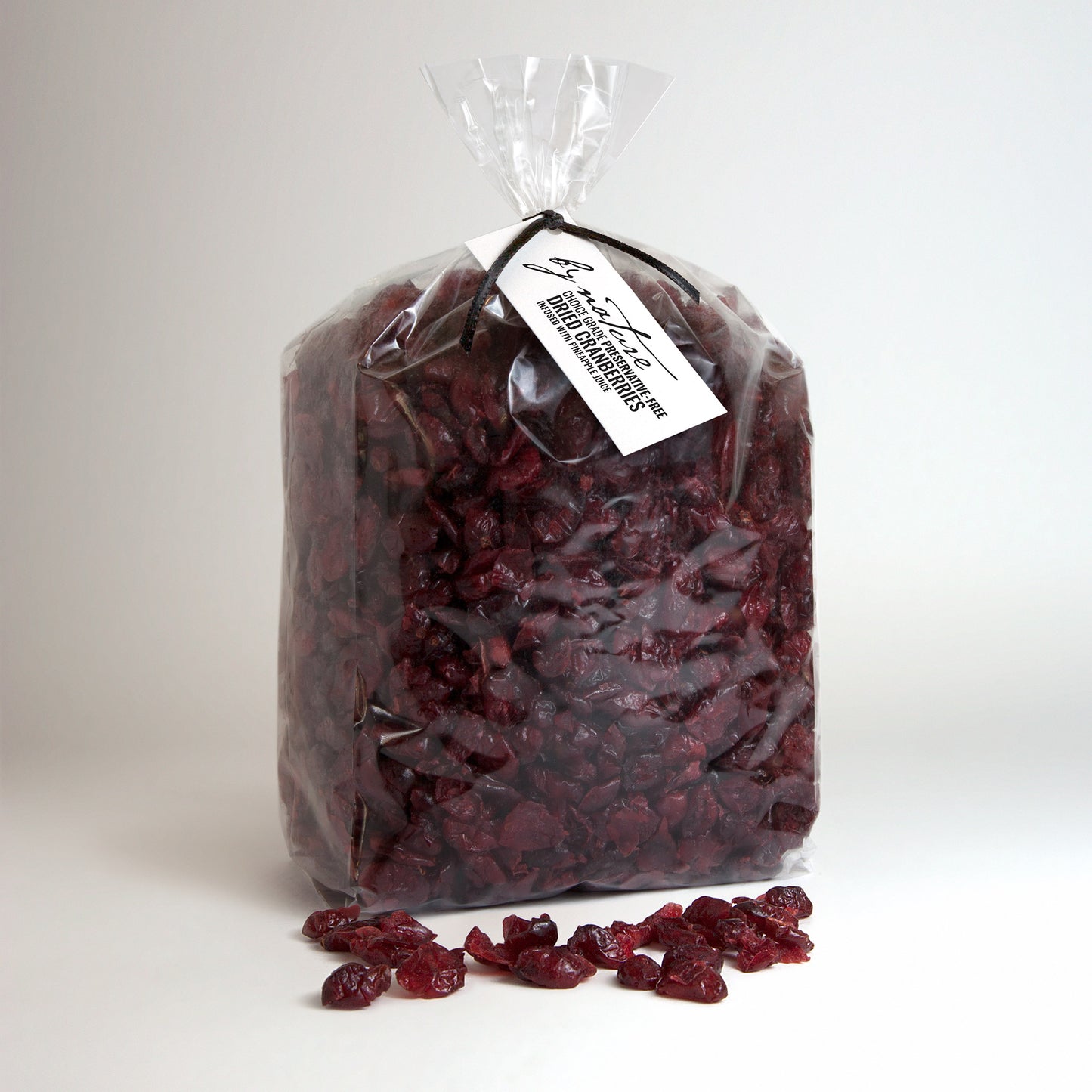 BY NATURE Dried Cranberries, 1kg - pineapple juice infused, preservative-free.