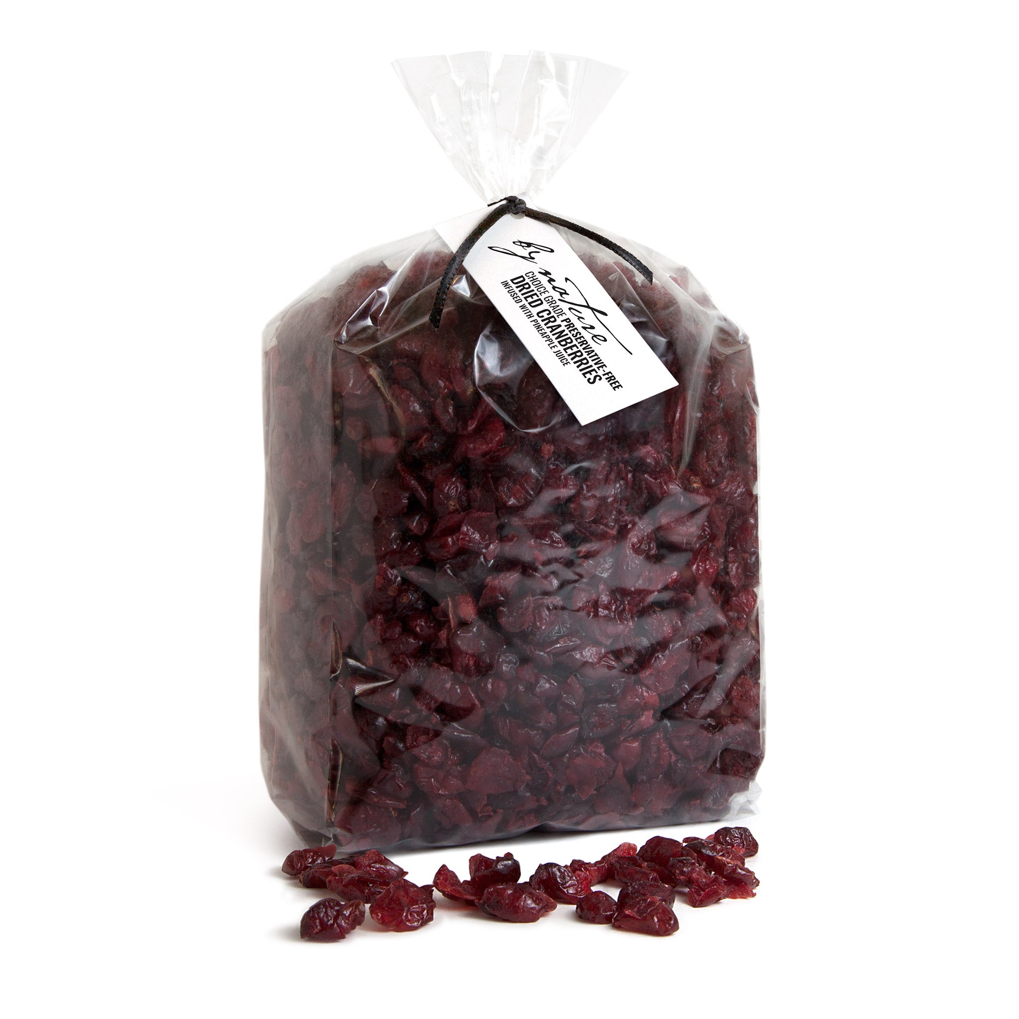BY NATURE Dried Cranberries, 1kg - pineapple juice infused, preservative-free.