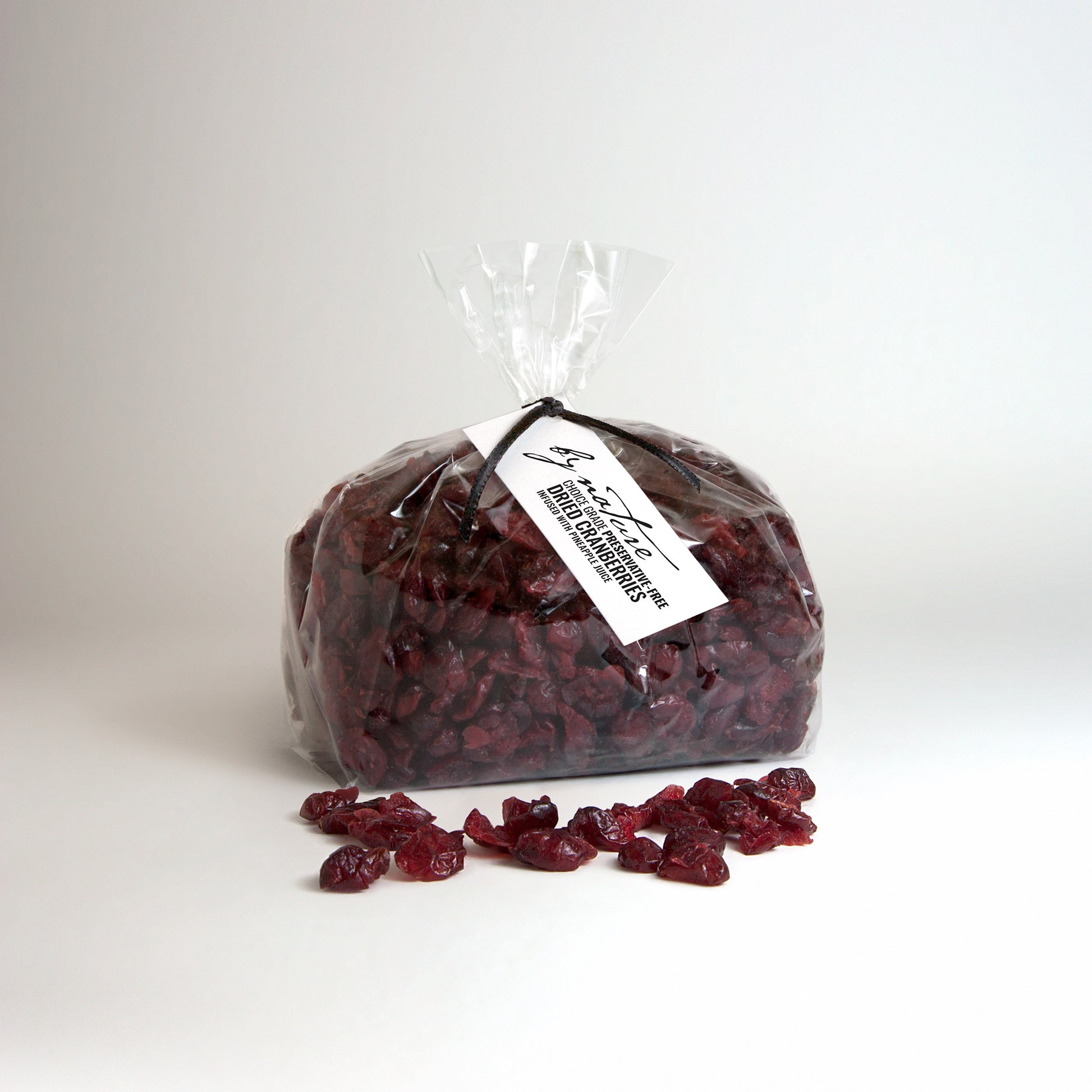 BY NATURE Dried Cranberries, 500g - pineapple juice infused, preservative-free.