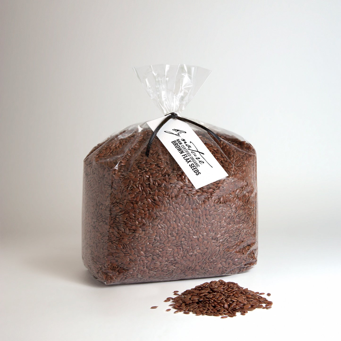 BY NATURE Brown Flax Seeds, 1kg - raw, certified organic at source.