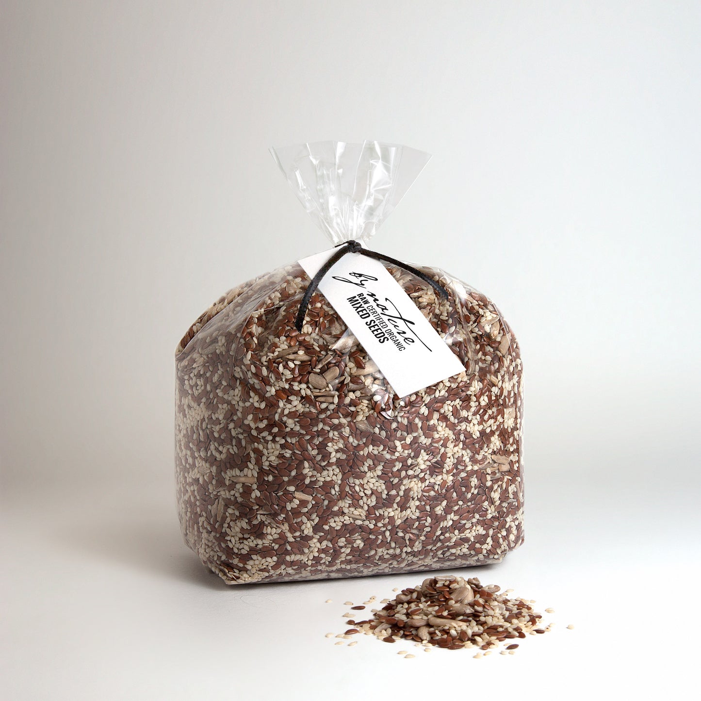 BY NATURE Mixed Seeds, 1kg - flax, sesame, sunflower, raw, certified organic at source.