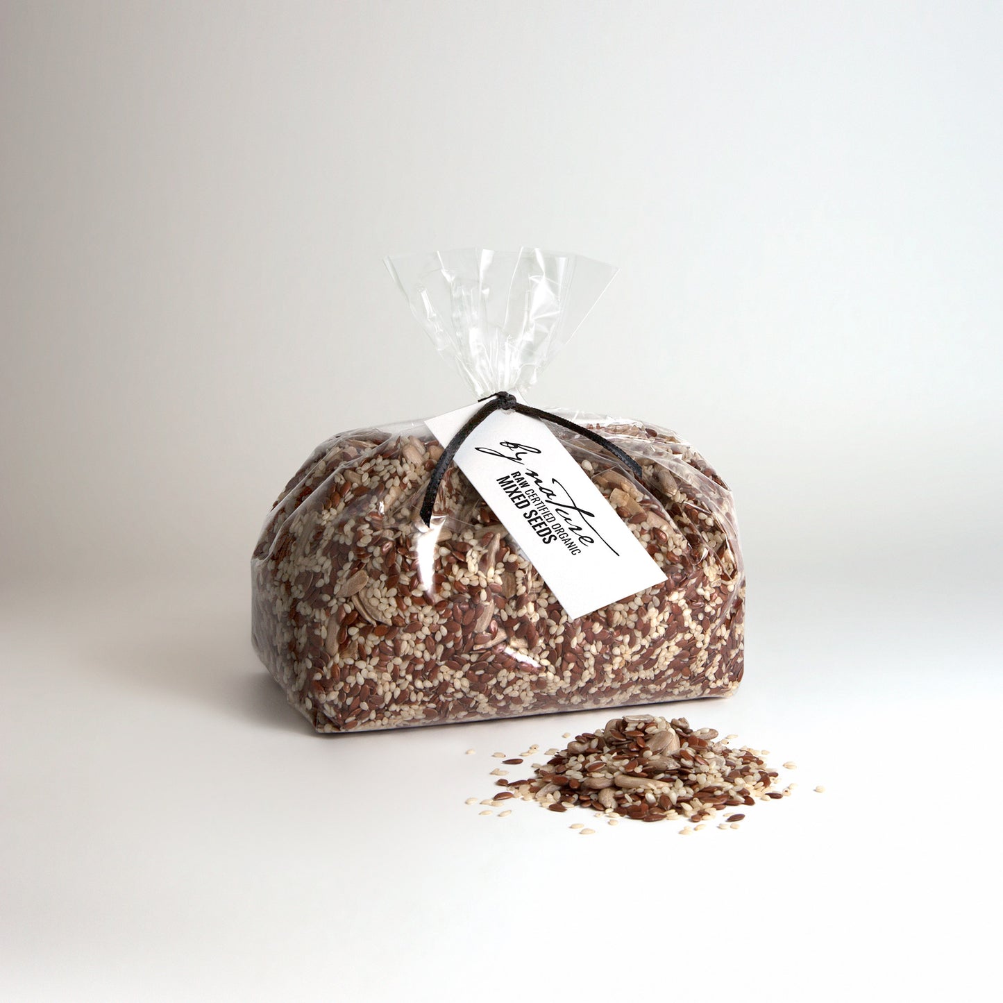 BY NATURE Mixed Seeds, 500g - flax, sesame, sunflower, raw, certified organic at source.