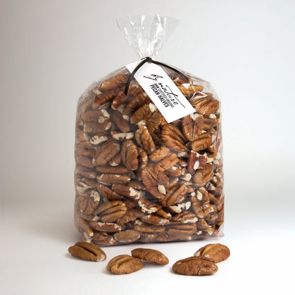 BY NATURE Pecan Halves, 1kg - raw, certified organic at source.