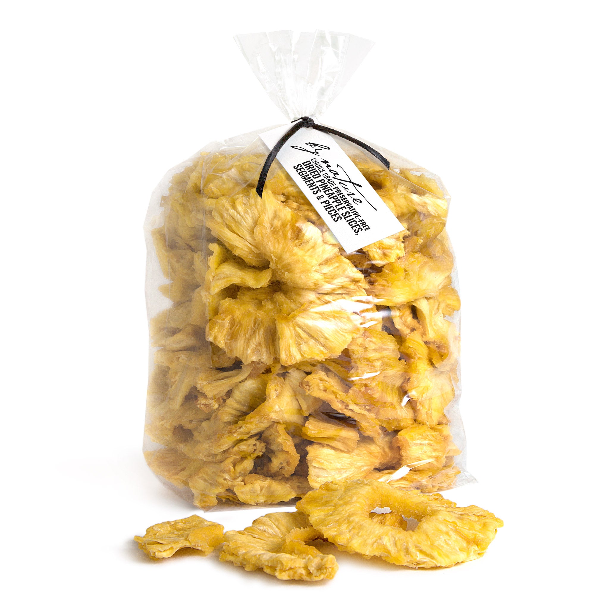 BY NATURE Dried Pineapple Pieces, 1kg - preservative-free.