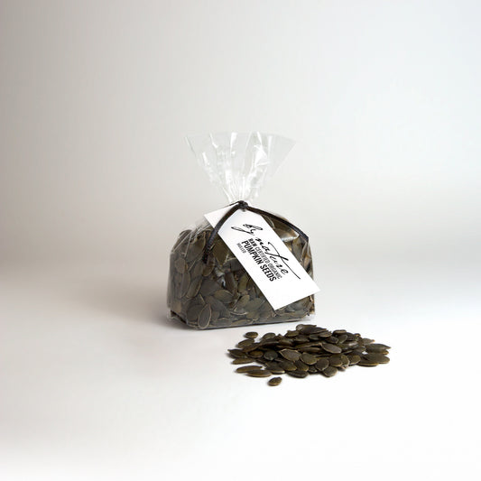 BY NATURE Pumpkin Seeds, 100g - hulled, raw, certified organic at source.