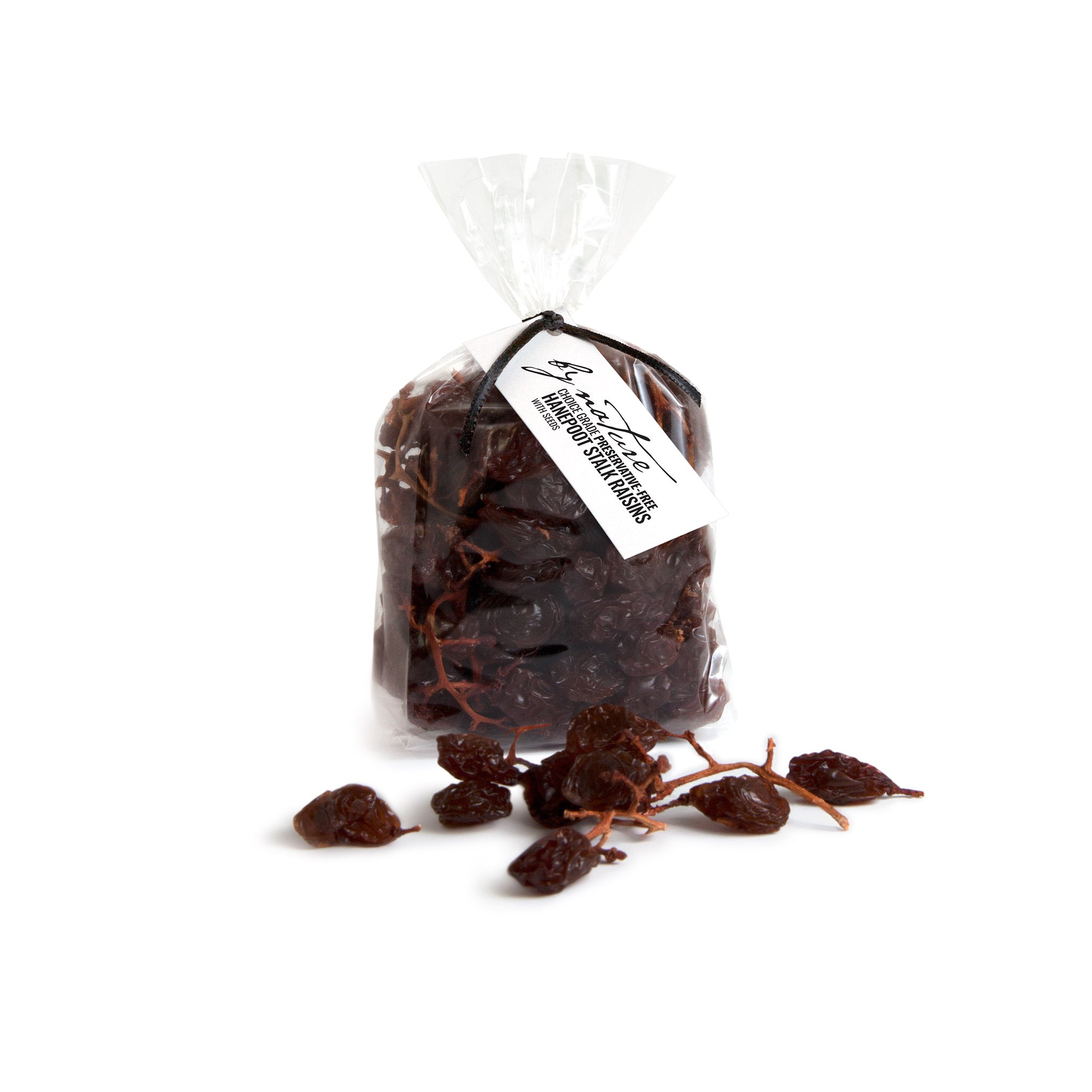 BY NATURE Hanepoot Stalk Raisins with seeds, 150g - preservative-free.