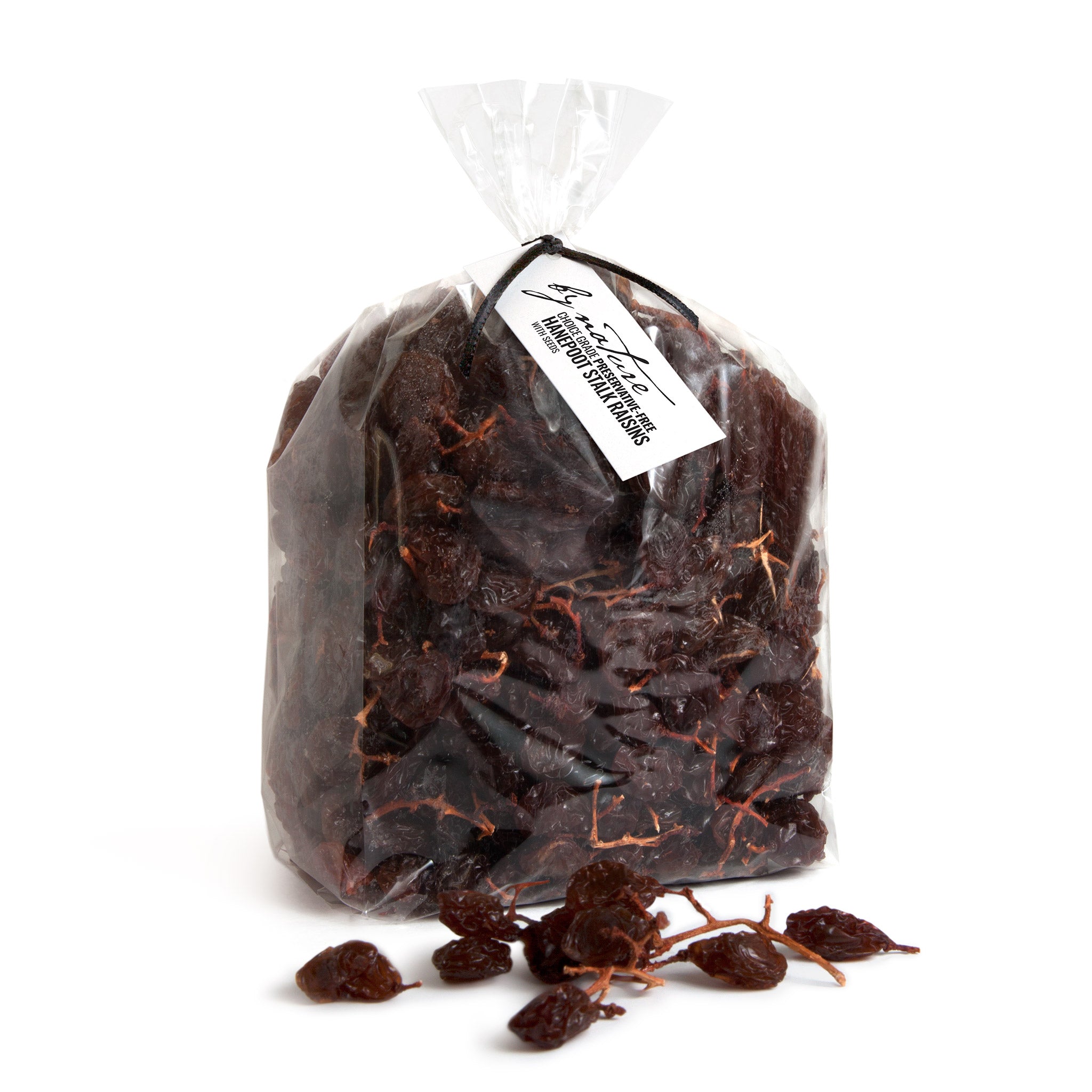 BY NATURE Hanepoot Stalk Raisins with seeds, 1kg - preservative-free.