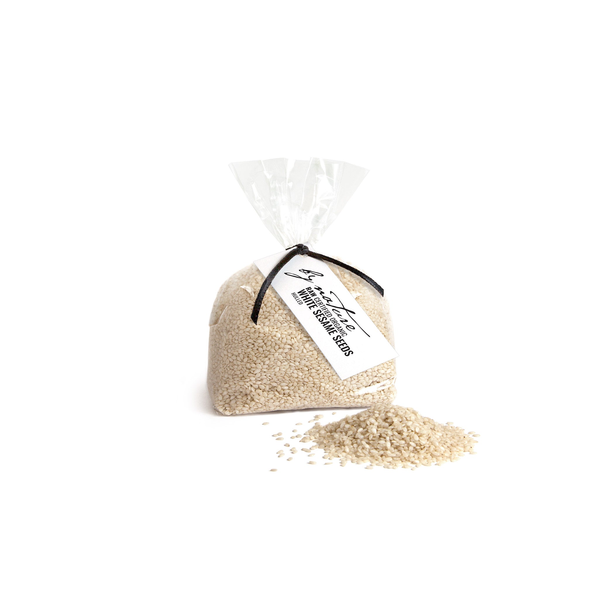 BY NATURE Sesame Seeds, 100g - hulled, raw, certified organic at source.