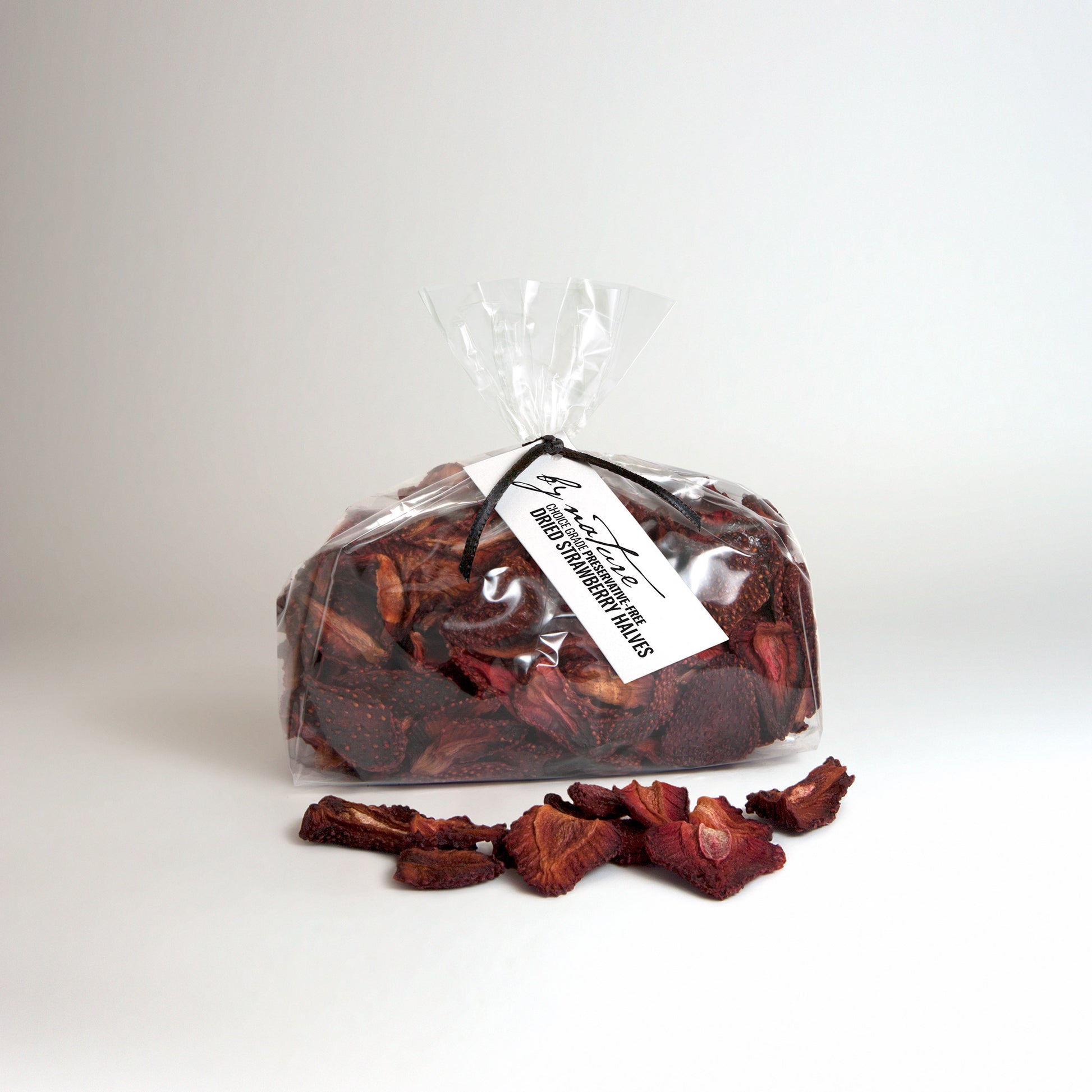 BY NATURE Dried Strawberry Halves, 250g - preservative-free.