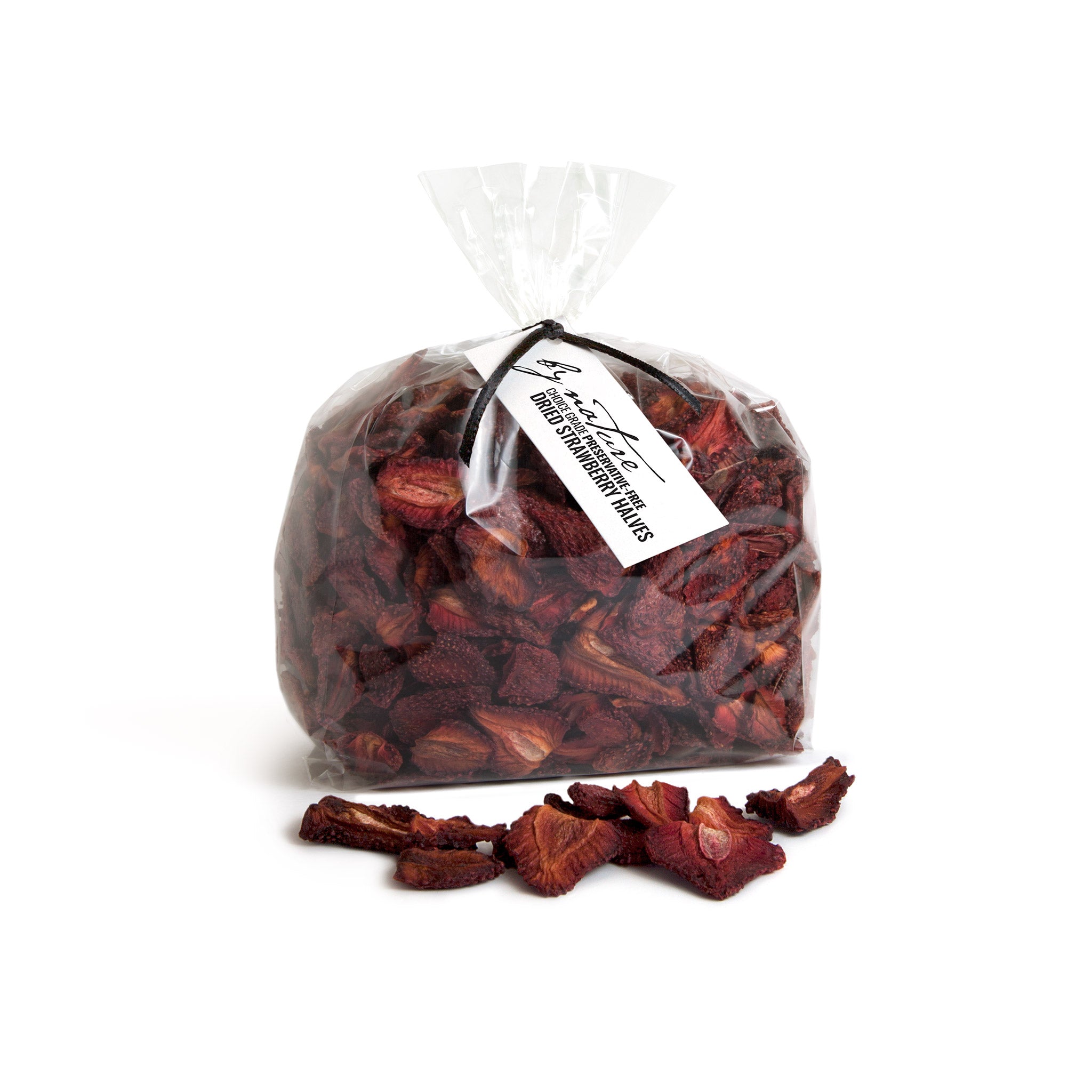 BY NATURE Dried Strawberry Halves, 500g - preservative-free.