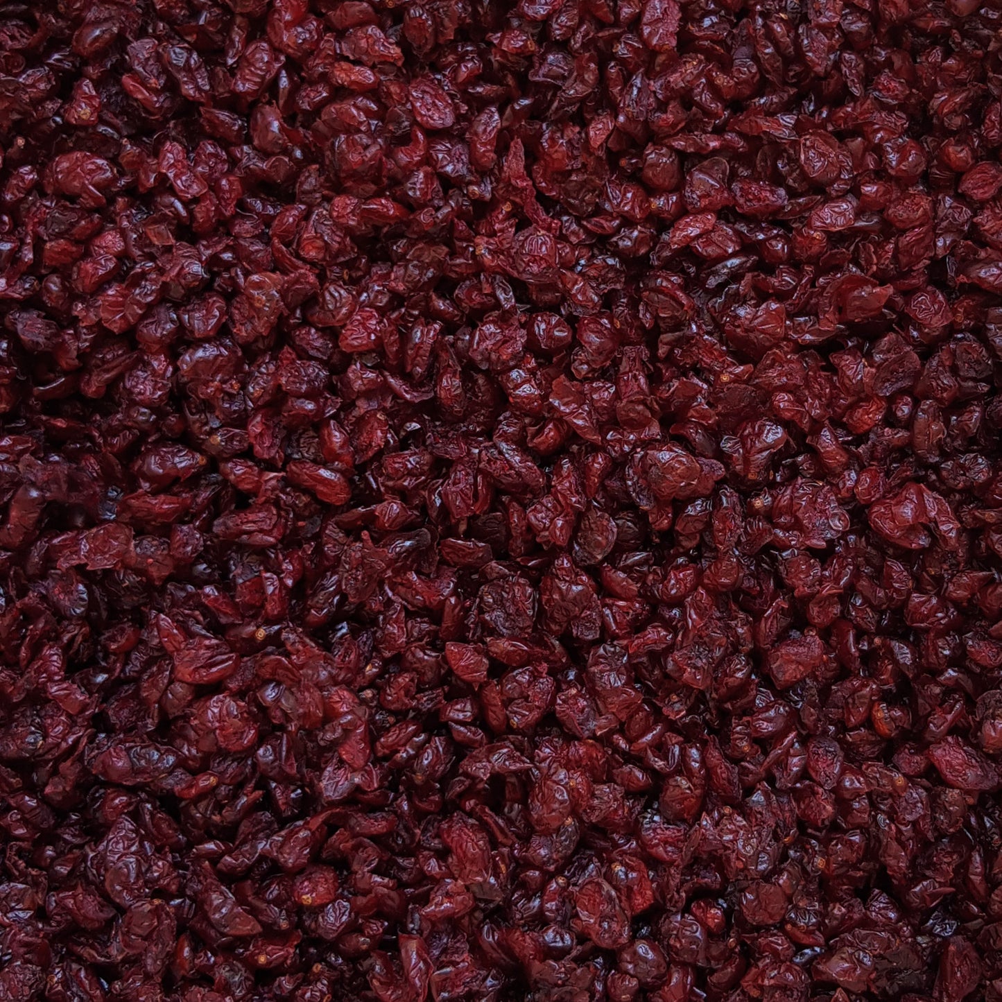 Full frame overhead image of BY NATURE Dried Cranberries - pineapple juice infused, preservative-free.