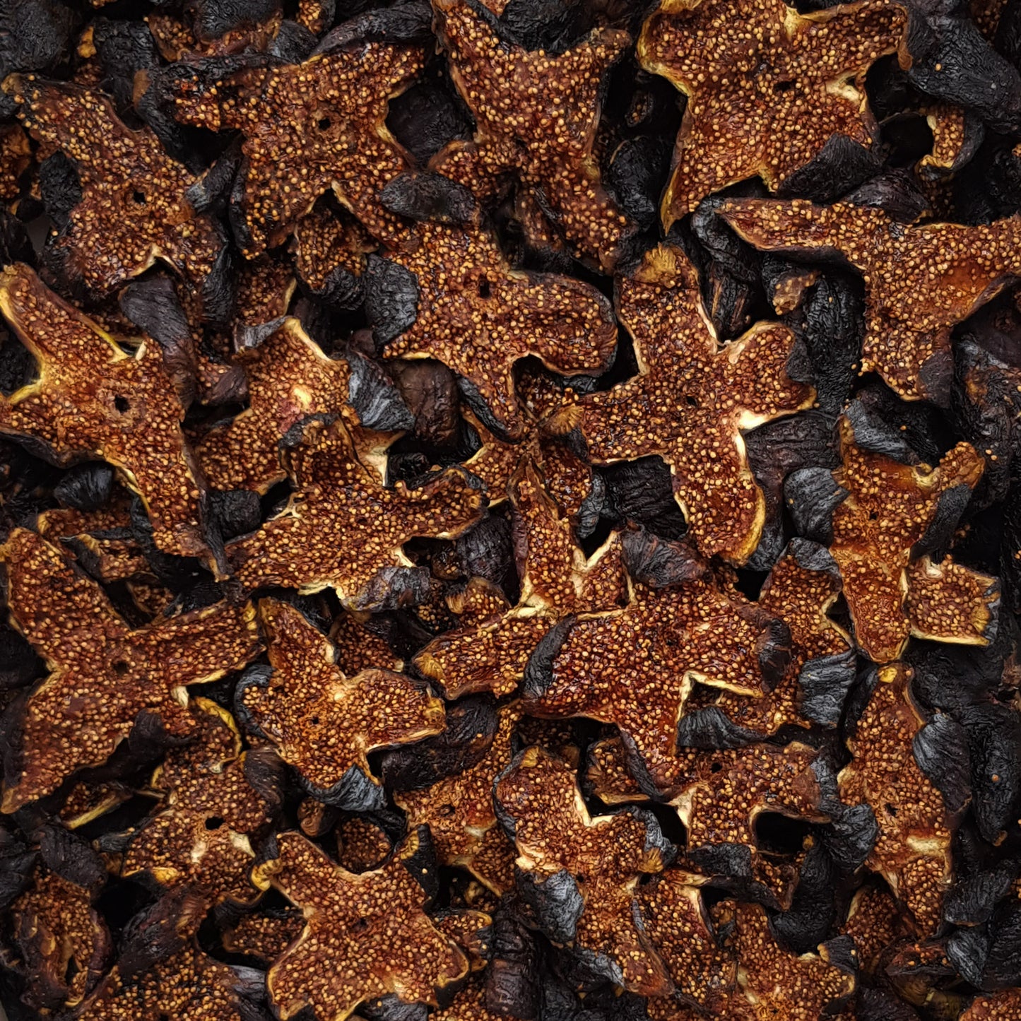 Full frame overhead image of BY NATURE Dried Black Figs with skin - preservative-free.
