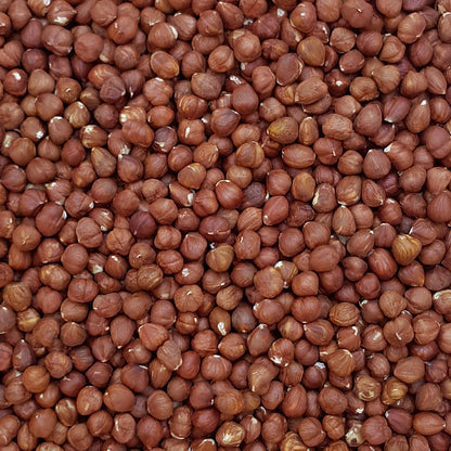Full frame overhead image of BY NATURE Hazelnuts - raw.